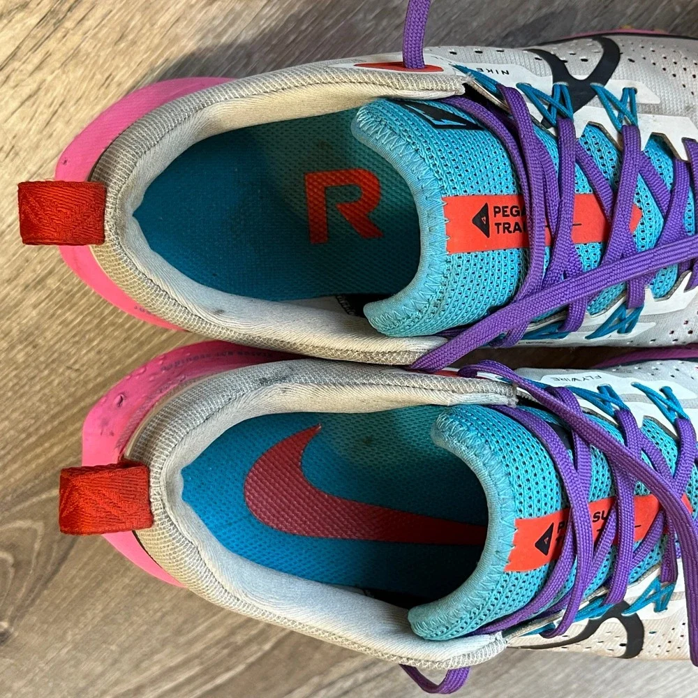 Nike Pegasus Trail 4 Womens 7.5 Running Shoes Pink Teal FD0876-100